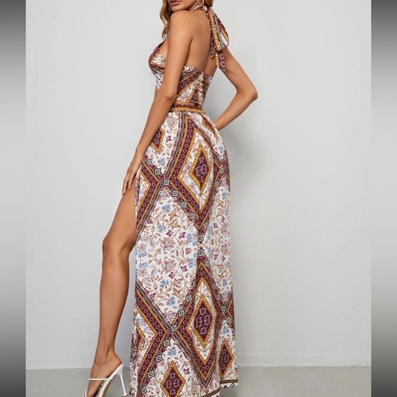 Boho crop to and maxi skirt set - Picture 3 of 5